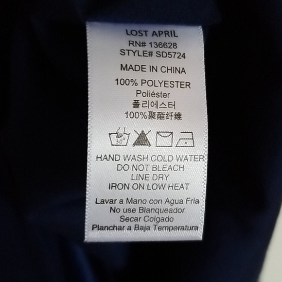EUC Navy Lost April Dress Size Small - Picture 5 of 6